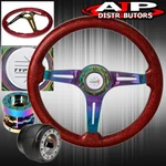 Metallic Red Wood Neo Chrome Center Steering Wheel + Extender For 90-93 Accord. Fixed Price $80.58.