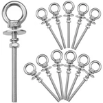 Zyuarom 12 Pack Stainless Steel Eye Bolts With Nuts, M6X77MM (1/4"X3"). Fixed Price $45.99.