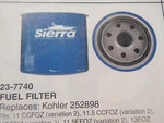 Kohler Generator Sierra 23-7740 Fuel Filter 252898 Boatingmall Parts. Fixed Price $25.25.