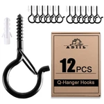 Adiil 12 Q Hanger Hooks With Safety Buckle, Windproof Screw Pcs, Black. Fixed Price $16.19.