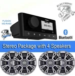 Marine Stereo Package With 4 6" 250 Watts Led Controller Speakers. Fixed Price $399.99.