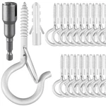 Fsah 24 Pcs Q-hanger Hooks, Screw For Outdoor String Lights, Safety Buc.... Fixed Price $31.67.