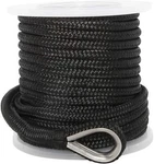 Novelbee 1/2 Inch 100 Feet Double Braid Nylon Anchor Line With Stainless Thimble. Fixed Price $46.54.