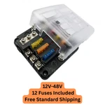 6 Way Ato/atc Blade Fuse Block Car/auto/solar/boat 12V-48V Box Panel Holder. Fixed Price $16.99.