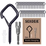 Sexoeie 35 Pcs Eye Screw Hooks For Hanging Heavy Duty With Safety Buckle.meta.... Fixed Price $26.26.