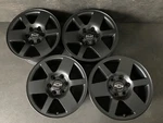 (4) Chevrolet Gmc Silverado Sierra 1500 Black Powder Wheels Rims + Caps 18" 5302. Fixed Price $995.00.