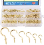 Brass Plated Screw-in Cup Hooks Lag Thread Handy Assortment 120PCS 6 Size. Fixed Price $16.29.