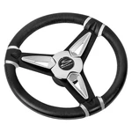 Schmitt Marine PU50 14" Steering Wheel W/ Chrome Inserts 3/4" Shaft Black. Fixed Price $137.10.