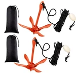2 Pack Marine Kayak Anchor Kit Grapnel Folding Boat.. Fixed Price $58.63.