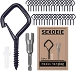 Eye Screw Hooks For Hanging Heavy Duty With Safety 35PCS, Black. Fixed Price $25.99.